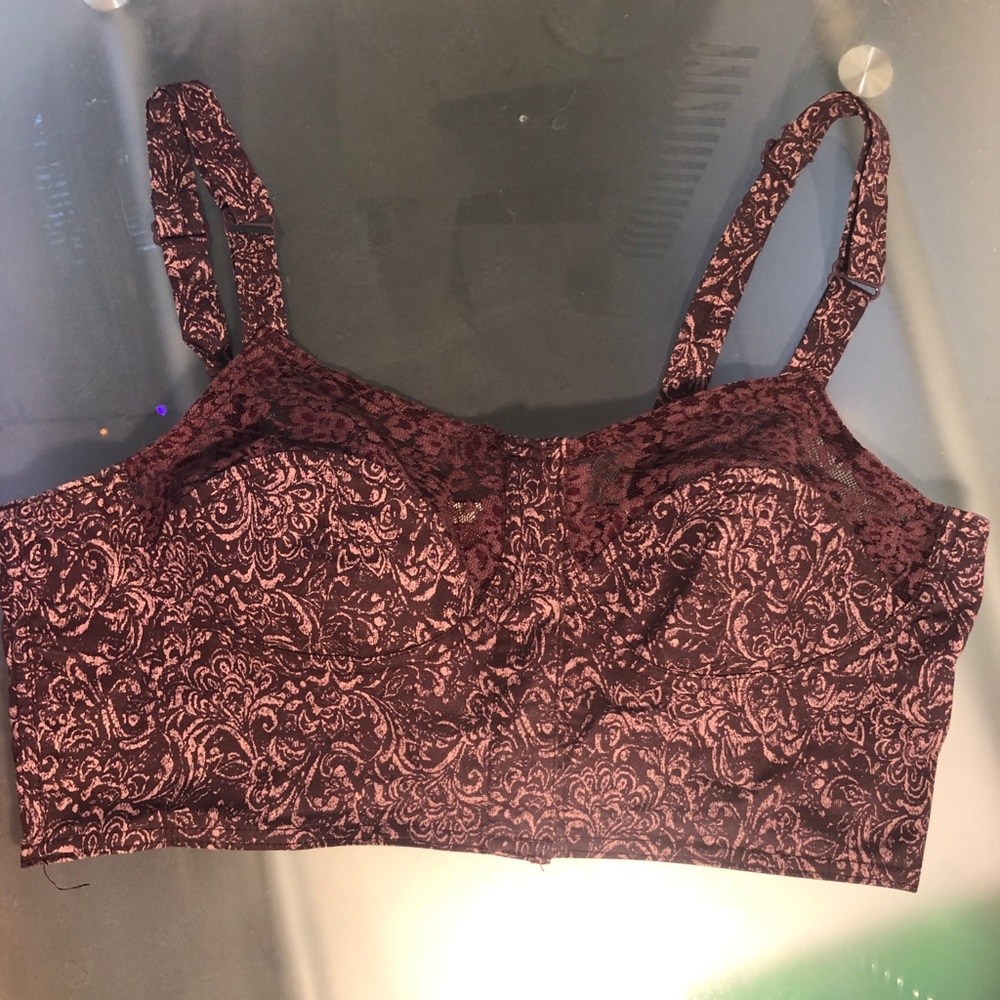 Deep purple lacy bra top from Urban Outfitters